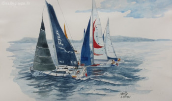 Obra contemporánea nombrada « Solitaire du Figaro 3 », Hecho por NELLY SIMON