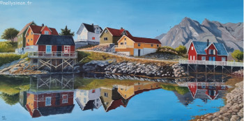 Obra contemporánea nombrada « Iles Lofoten (Norvège) », Hecho por NELLY SIMON