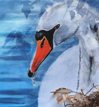 Obra contemporánea nombrada « Le cygne le roi des lacs », Hecho por LES DESSINS DE PIOU