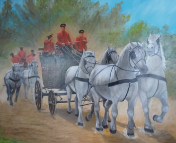 Obra contemporánea nombrada « "Les Percherons..". », Hecho por MARC DANCRE