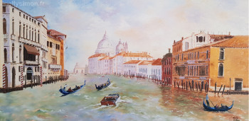 Obra contemporánea nombrada « Le grand canal », Hecho por NELLY SIMON