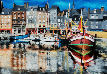 Obra contemporánea nombrada « Honfleur », Hecho por JEAN NOëL RéMY