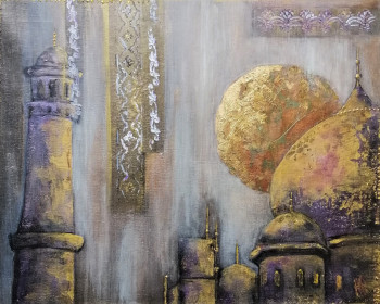 Obra contemporánea nombrada « Taj-Mahal (VENDU) », Hecho por ANNE ROBIN