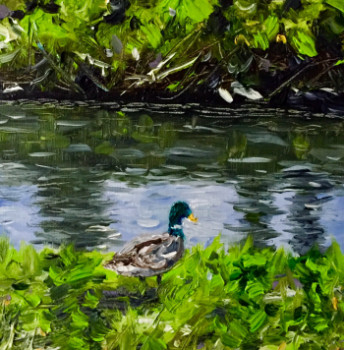 Obra contemporánea nombrada « Just a duck », Hecho por ROTA ART