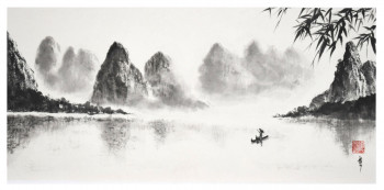 Obra contemporánea nombrada « Paysage de Chine », Hecho por ENCRE-ZEN