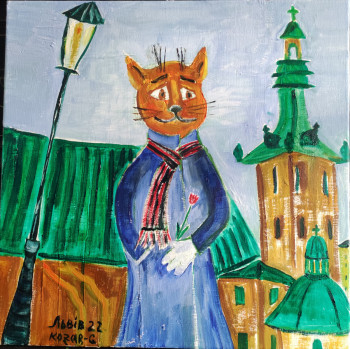Obra contemporánea nombrada « Chat Ukrainien Lviv », Hecho por KOZAR