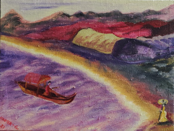 Obra contemporánea nombrada « Paysage japonais », Hecho por KOZAR