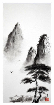 Obra contemporánea nombrada « l 'esprit des montagnes », Hecho por ENCRE-ZEN