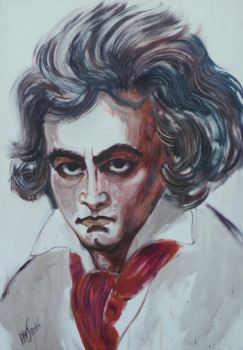 Obra contemporánea nombrada « Ludwig van Beethoven II », Hecho por PHILIPPE JAMIN