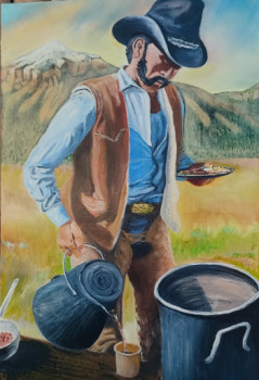 Obra contemporánea nombrada « " Breakfast du cowboy.." », Hecho por MARC DANCRE