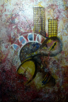 Obra contemporánea nombrada « La tradition africaine face au développement », Hecho por ABROGOUA