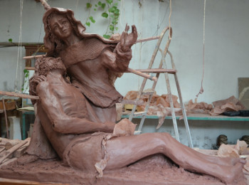 Obra contemporánea nombrada « Pietà », Hecho por PHILIPPE LE MONIES DE SAGAZAN