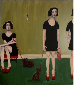 Obra contemporánea nombrada « The vets waiting room », Hecho por SHARON CHAMPION