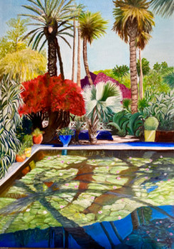 Obra contemporánea nombrada « Jardins esprit Majorelle », Hecho por TINA