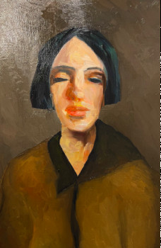 Obra contemporánea nombrada « Portrait alla prima of Mademoiselle Hazel. », Hecho por FONTECLOSE ART