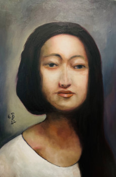 Obra contemporánea nombrada « Portrait of a Kazakh girl . », Hecho por FONTECLOSE ART