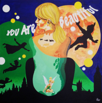 Obra contemporánea nombrada « YOU ARE BEAUTIFUL 2 », Hecho por BERNARD ROUX