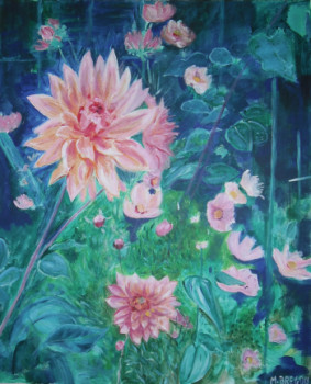 Obra contemporánea nombrada « fleurs giverny 2 », Hecho por MIREILLE BREGOU