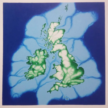 Obra contemporánea nombrada « Les îles Britanniques », Hecho por J.L VAN.A