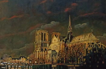 Obra contemporánea nombrada « Notre dame de Paris », Hecho por JEAN MICHEL FALAISE