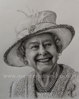 Obra contemporánea nombrada « Portrait d'Elizabeth II », Hecho por AURéLIE NATIVEL