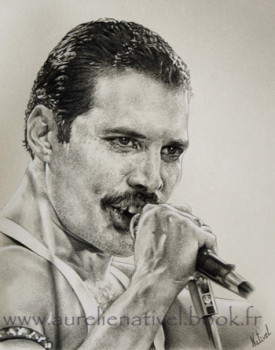 Obra contemporánea nombrada « Portrait de Freddie Mercury », Hecho por AURéLIE NATIVEL