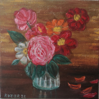 Obra contemporánea nombrada « Bouquet de fleurs », Hecho por KOZAR