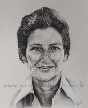 Obra contemporánea nombrada « Portrait de Simone Veil », Hecho por AURéLIE NATIVEL