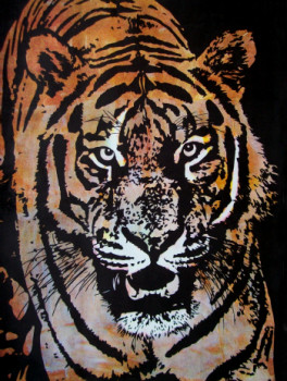 Obra contemporánea nombrada « TIGRE », Hecho por JACKY ROUGET