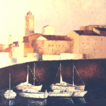 Obra contemporánea nombrada « Port de Bastia », Hecho por PATRICK LEMIERE