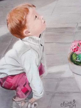 Obra contemporánea nombrada « Portrait d’Ugo », Hecho por CLAIRE DUSSAUD