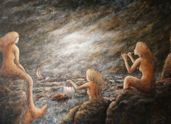 Obra contemporánea nombrada « Ulysse et les sirènes », Hecho por ROBERT BASS