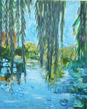 Obra contemporánea nombrada « giverny étang », Hecho por MIREILLE BREGOU