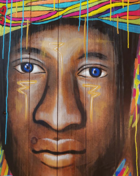 Obra contemporánea nombrada « L'homme afro », Hecho por SALLY TERKIBAT