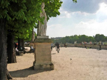 Obra contemporánea nombrada « Jardin de Luxembourg 1 », Hecho por OLEG HASLAVSKY