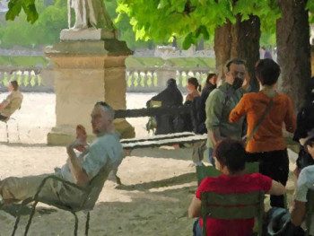 Obra contemporánea nombrada « Jardin de Luxembourg 4 », Hecho por OLEG HASLAVSKY