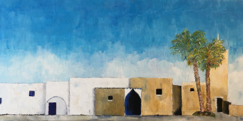 Obra contemporánea nombrada « Village marocain », Hecho por MOLIA