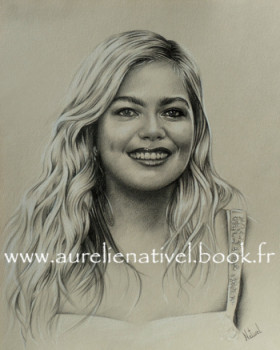 Obra contemporánea nombrada « Portrait de Louane », Hecho por AURéLIE NATIVEL