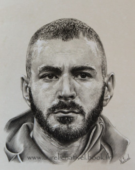 Obra contemporánea nombrada « Portrait de Karim Benzema », Hecho por AURéLIE NATIVEL