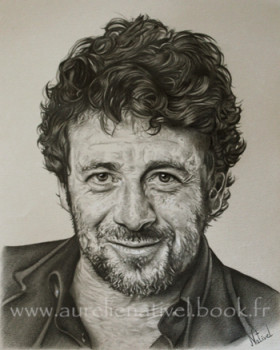 Obra contemporánea nombrada « Portrait de Patrick Bruel », Hecho por AURéLIE NATIVEL