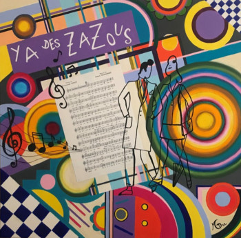 Obra contemporánea nombrada « Y'a des zazous », Hecho por MICHèLE GUINGAND