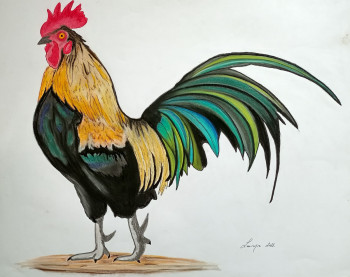 Obra contemporánea nombrada « LE COQ », Hecho por LAURENCE LBN