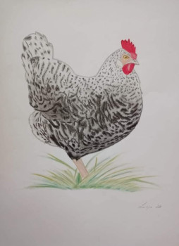 Obra contemporánea nombrada « LA POULE », Hecho por LAURENCE LBN