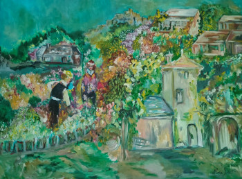 Obra contemporánea nombrada « MONET chez Berthe MORISOT », Hecho por NINA