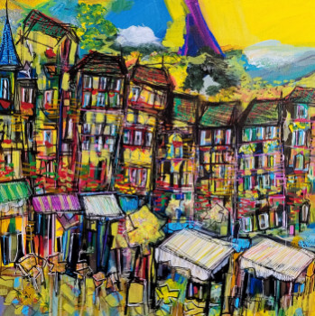 Obra contemporánea nombrada « Limoncello a Portofino », Hecho por MURIEL CAYET