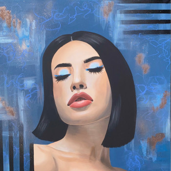 Obra contemporánea nombrada « Blue », Hecho por LEA OLIVEIRA