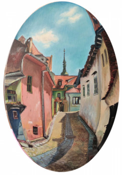 Obra contemporánea nombrada « Sighisoara », Hecho por ADINA LOHMULLER