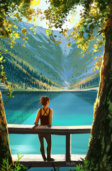 Obra contemporánea nombrada « Enjoy that view », Hecho por ZIZOUZ
