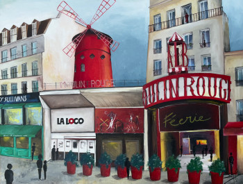 Obra contemporánea nombrada « Le moulin rouge », Hecho por MELANIE DENEUVE