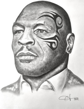 Obra contemporánea nombrada « PORTRAIT MIKE TYSON », Hecho por AURELIE FERRARA